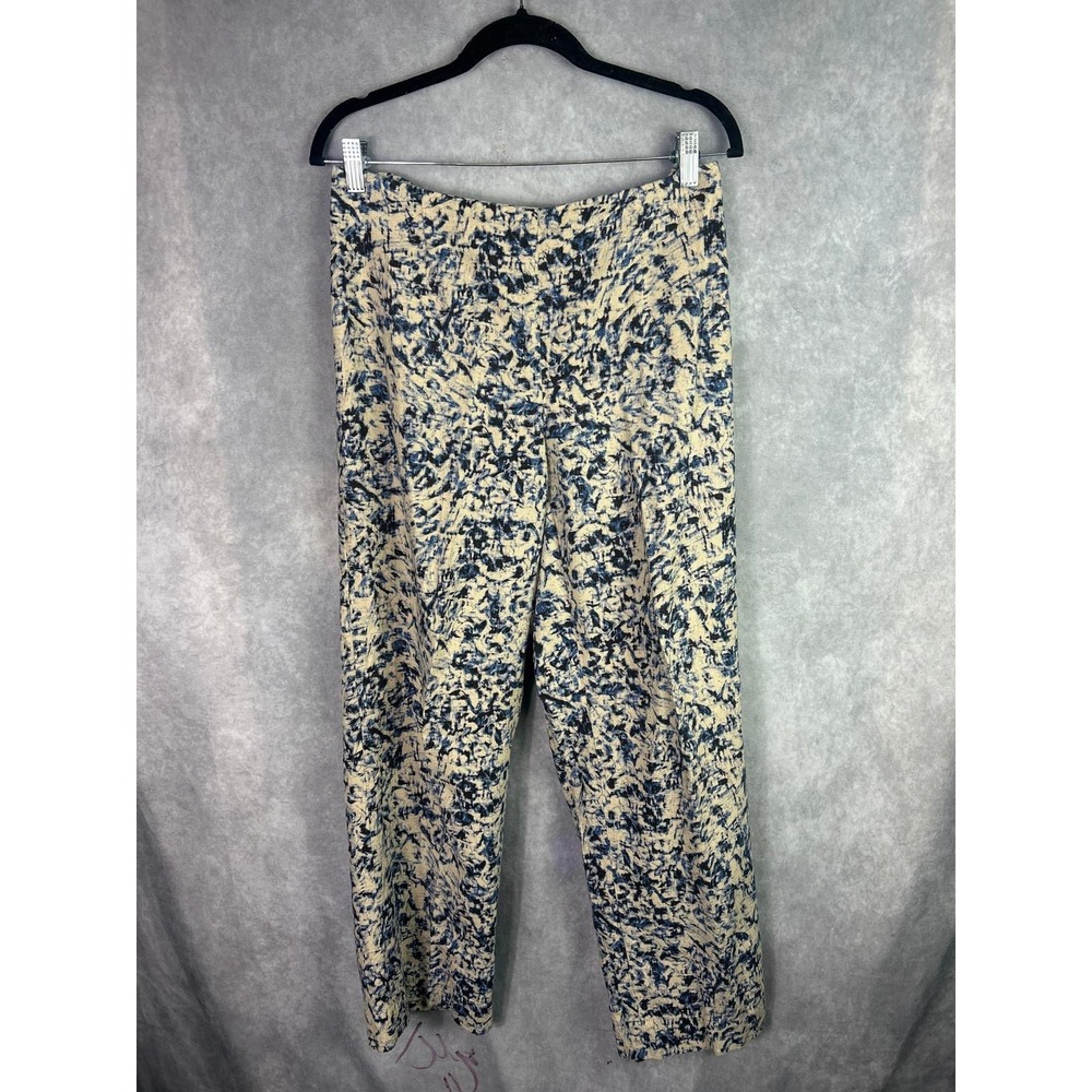 J.Jill Women's Linen Rayon Abstract Print Cropped Pants Size 8